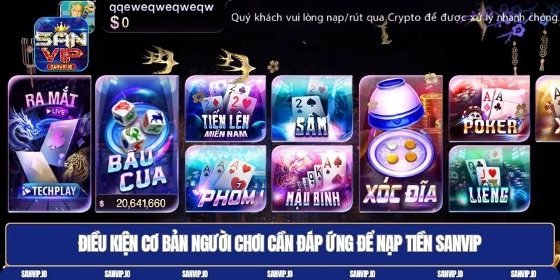 Nạp tiền Sanvip