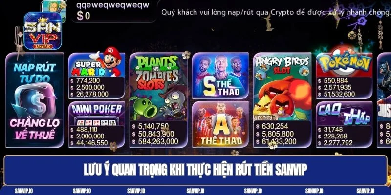 Rút tiền Sanvip